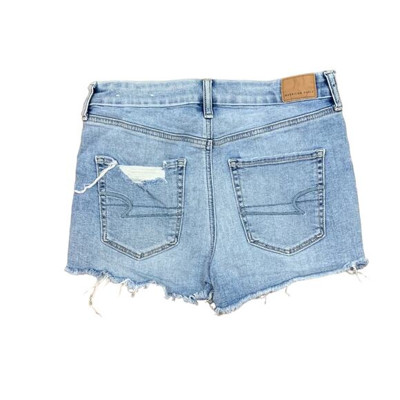 American Eagle Super Stretch Curvy Hi-Rise Shortie Distressed Cutoff Jean Shorts - Picture 5 of 5